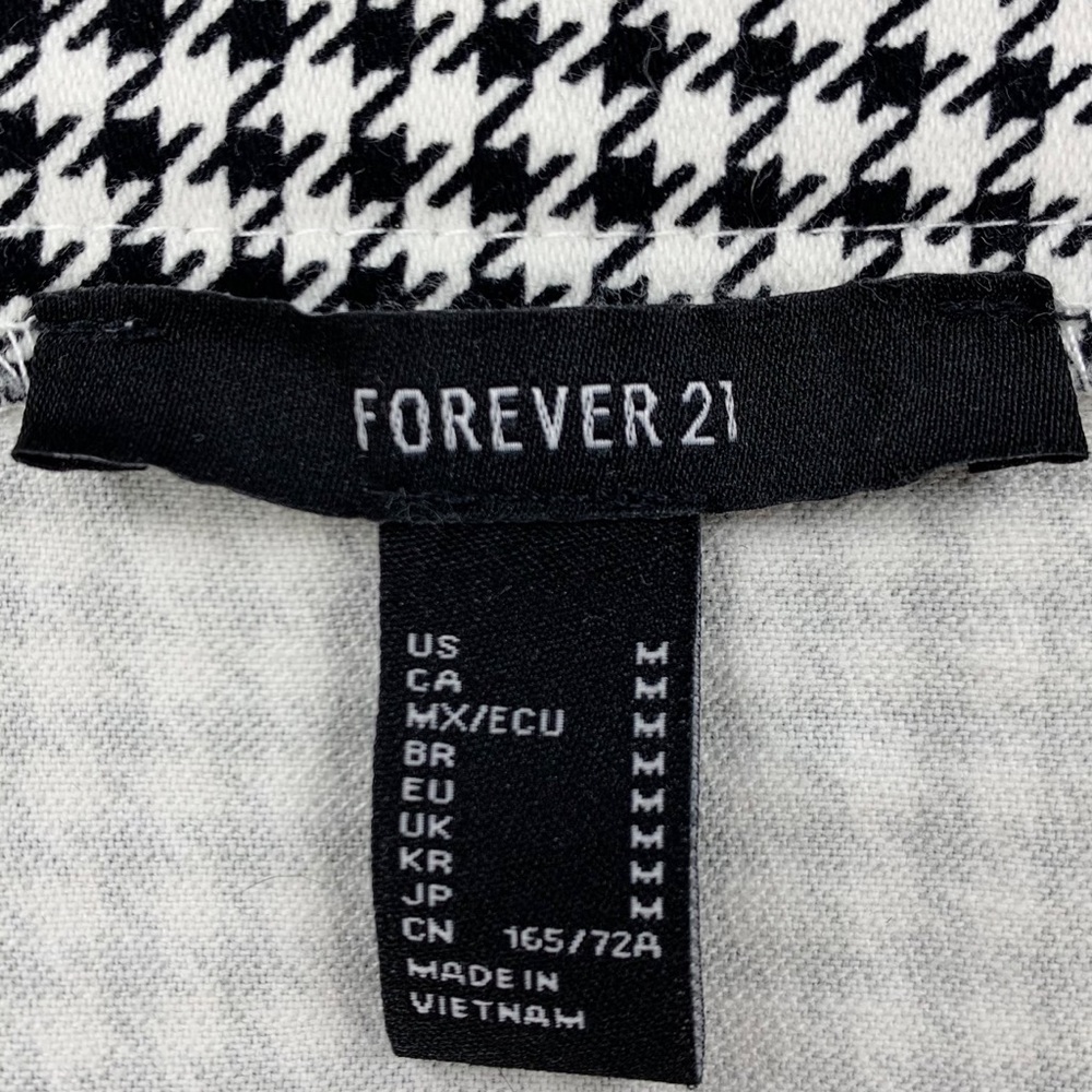 Houndstooth Zipper Front Black and White Body Con Mini Skirt by Forever 21 - Picture 7 of 12